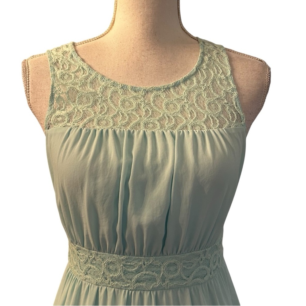Anthropologie Lace-Yoke Dress Size 2 by HD in Paris Women’s SZ 0 in Sky Blue - Picture 3 of 9